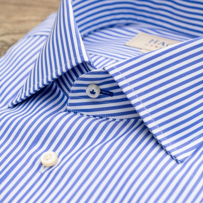 Blue striped dress shirt mens