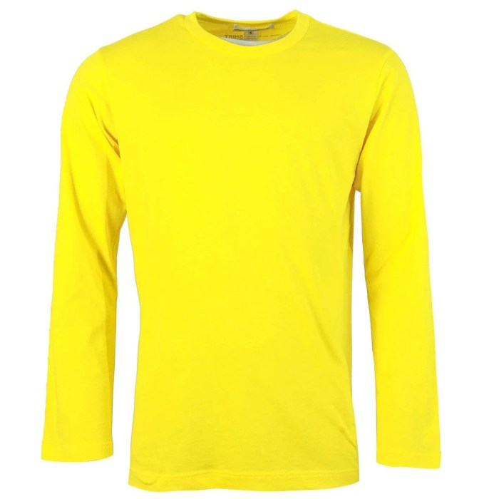 Men's yellow long sleeve dress shirt