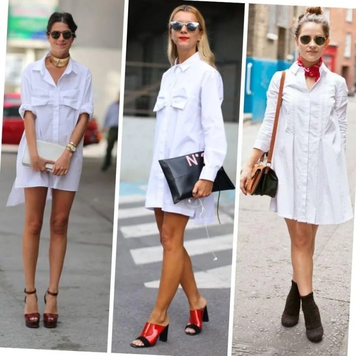 White long shirt dress women's