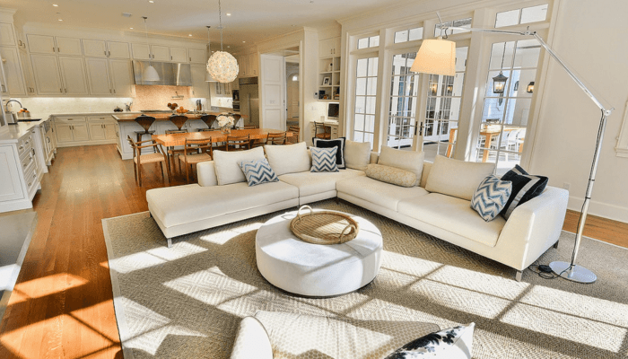 How to decorate an open space living room