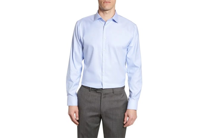 Mens blue striped dress shirt