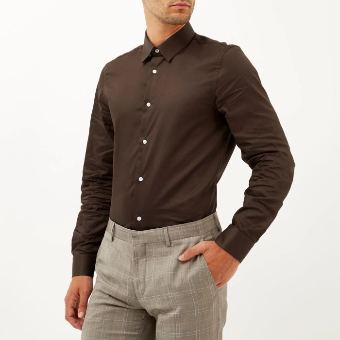 Men brown dress shirt